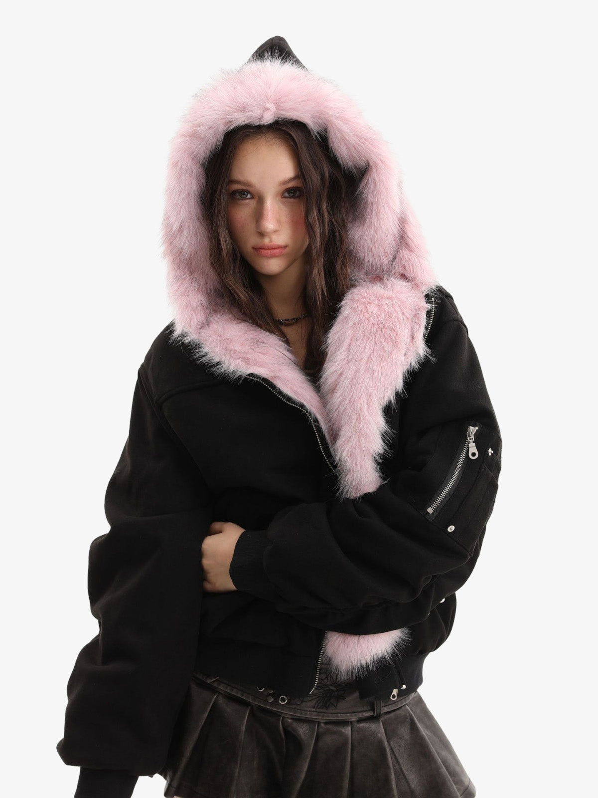 Street Fur Reversible Hooded Jacket