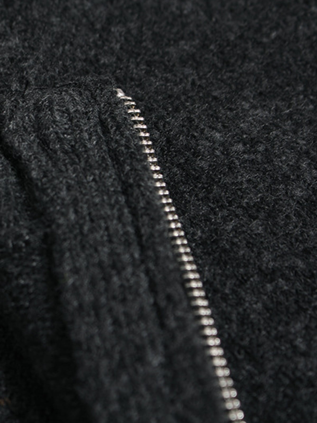 Vintage Knitted Distressed Raw Hem Half Zip Pullover Sweater