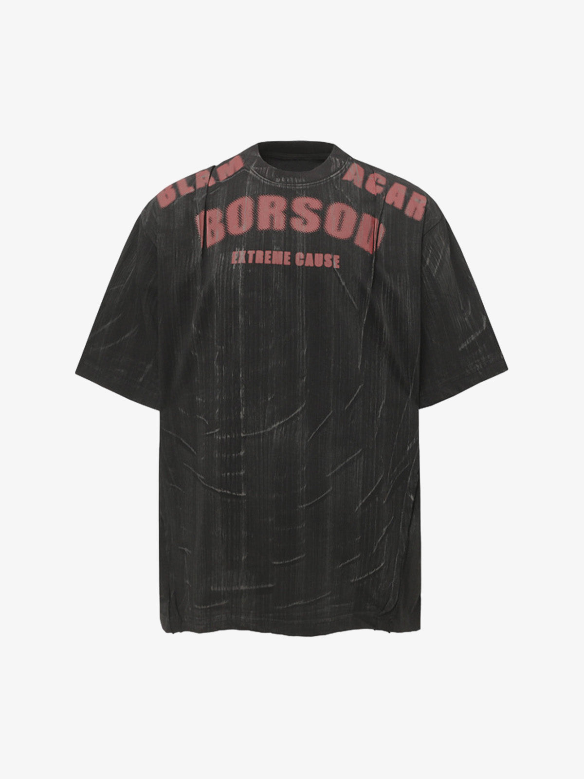 Painted Distressed Print Short-Sleeved T-Shirt