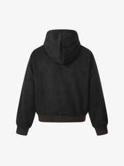 Retro Reversible Fleece Lined Zip-up Hooded Jacket