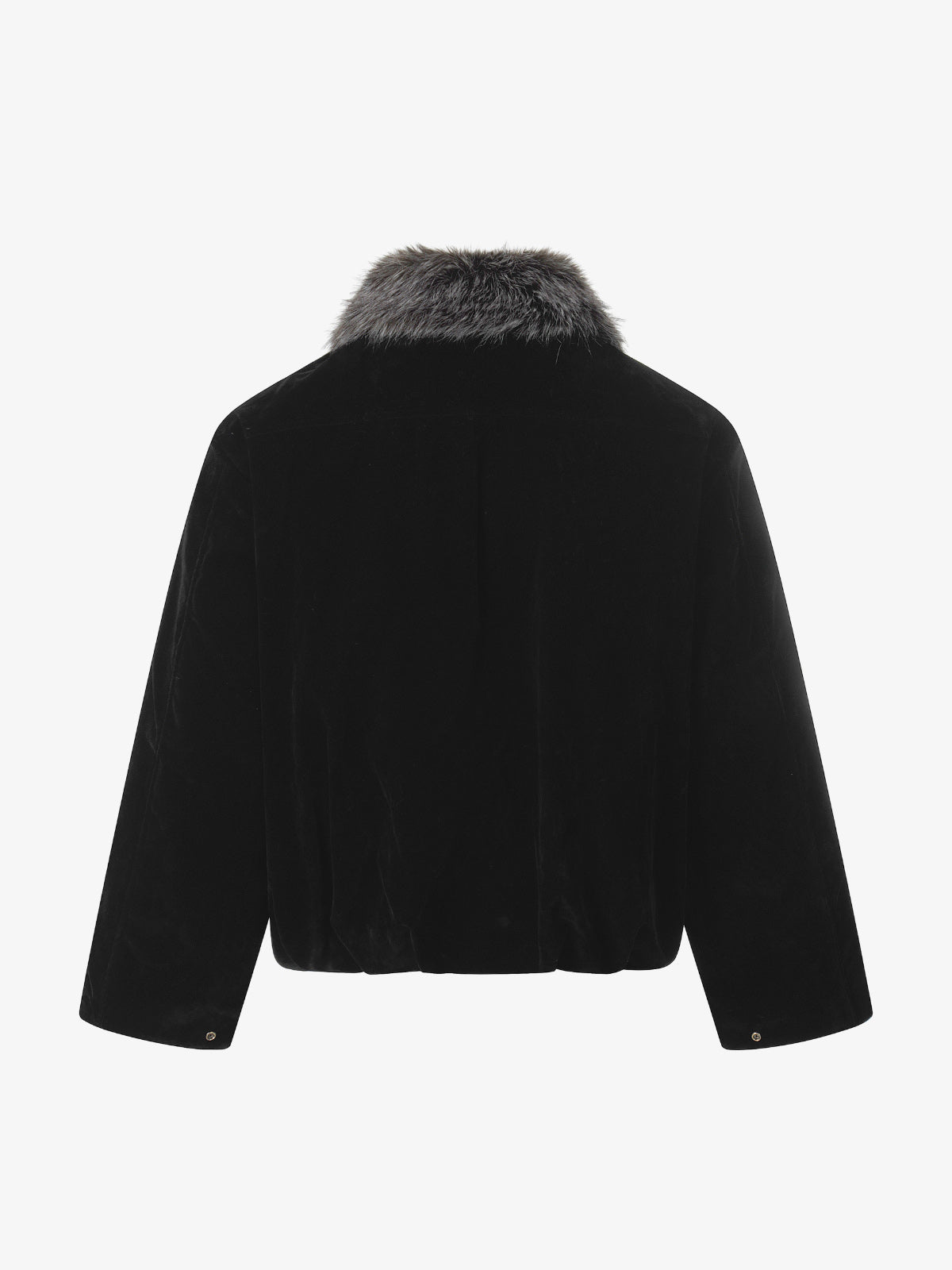 Vintage Drawstring Design Fur Collar Padded Jacket