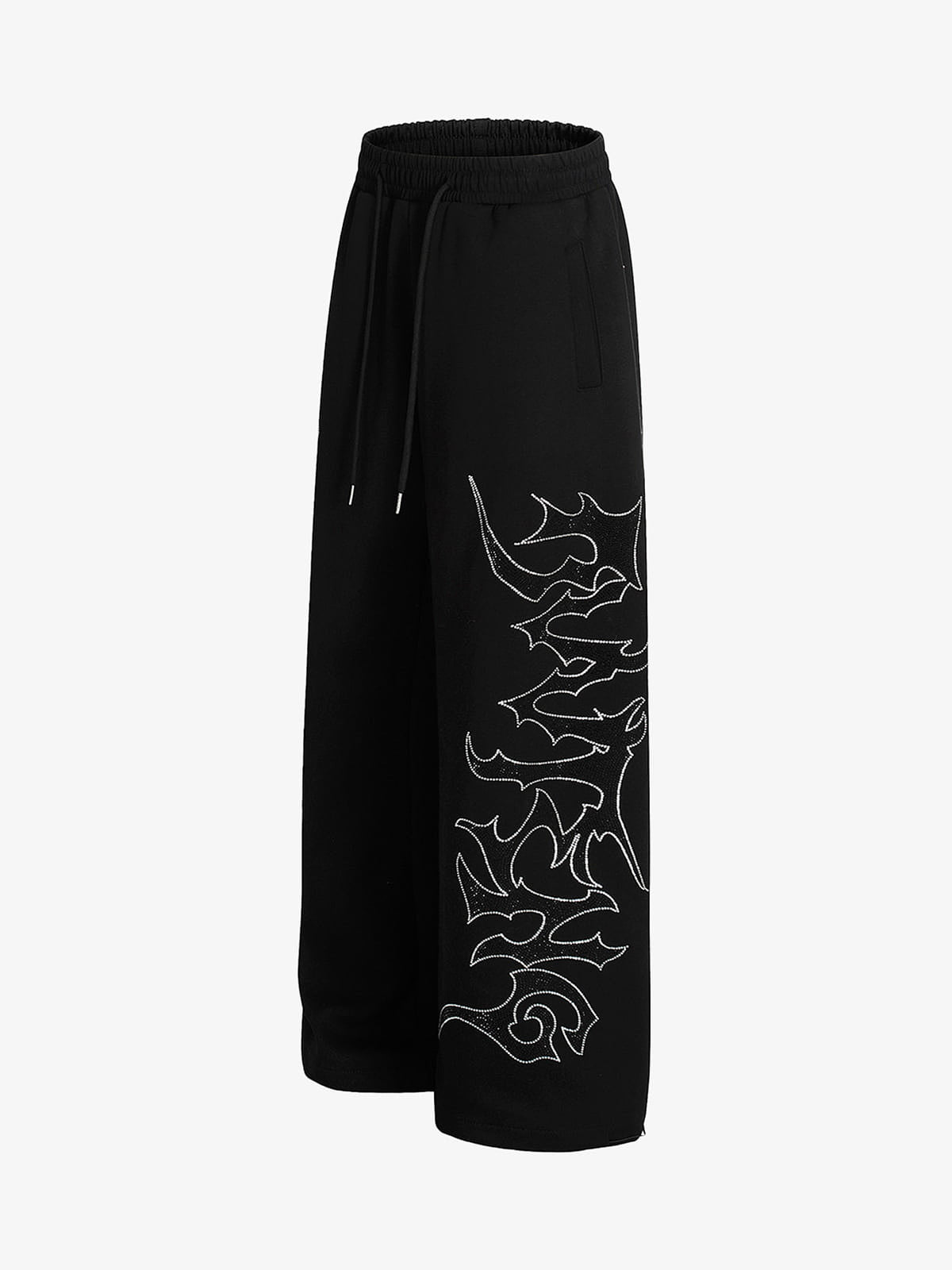 High Street Rhinestone Hip-hop Wide-leg Sweatpants