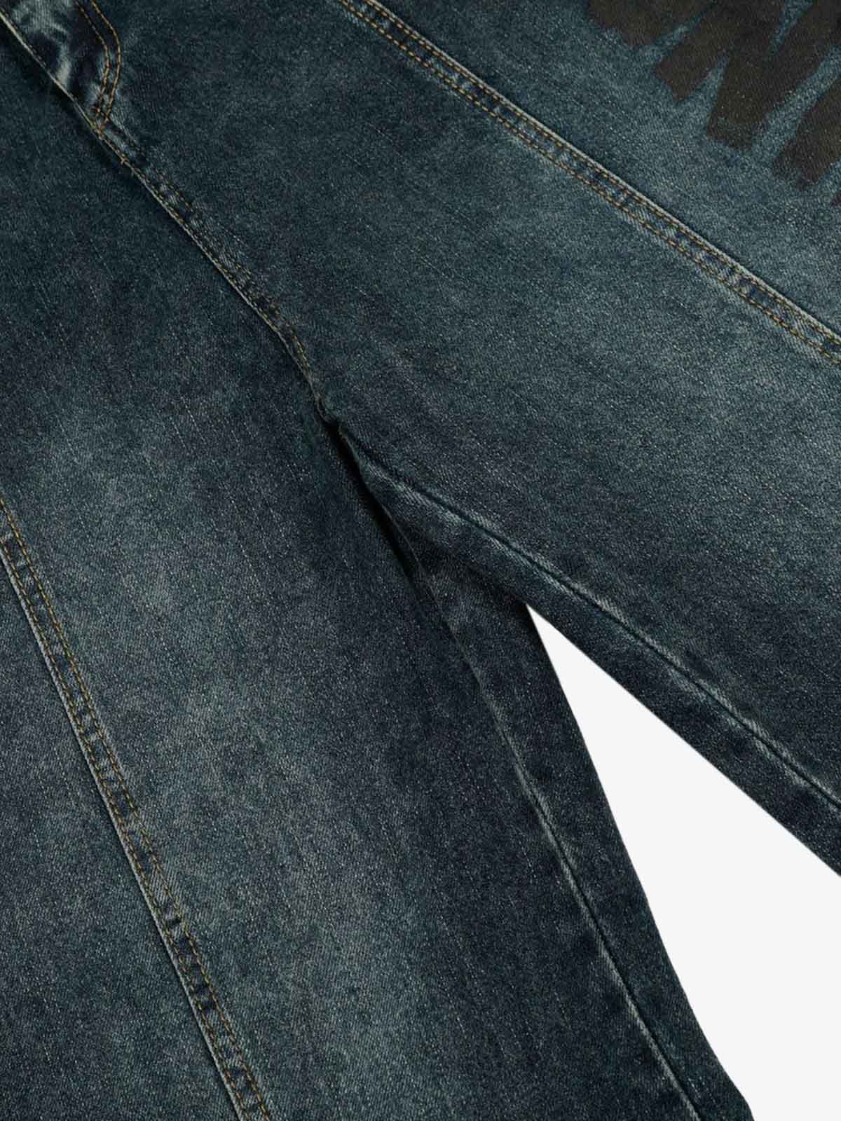 Vintage Washed Vibe Scimitar Wide-Leg Jeans