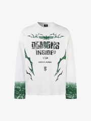 Street Motorcycle Style Printed Long-Sleeved T-Shirt