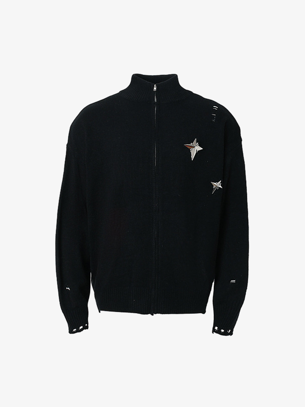 Heavy Cut Turtleneck Cardigan Zipper Sweater