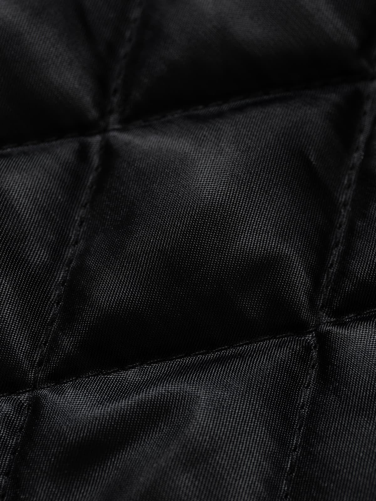 Vintage Detachable Fur Collar Quilted Leather Jacket