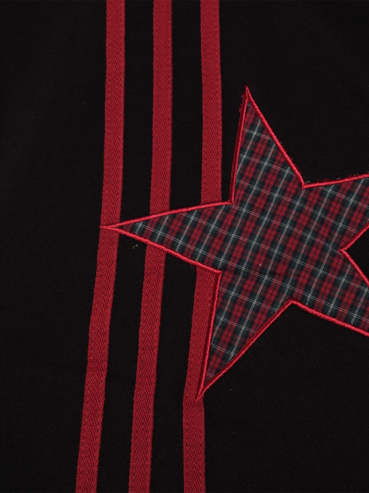 Striped Patchwork Star Embroidered Barrel Sweatpants