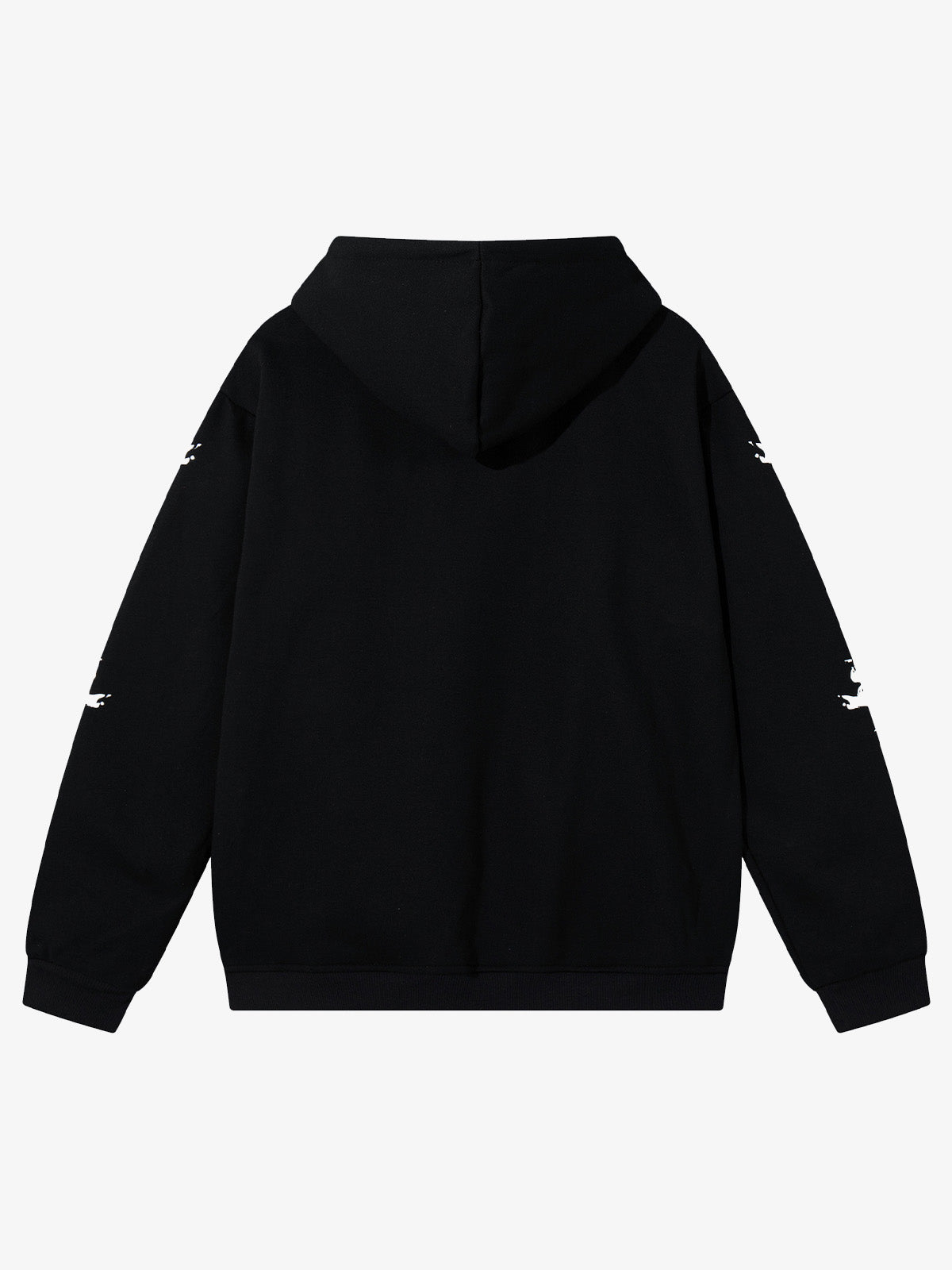 Street Washed Distressed Dark Skeletons Print Hoodie
