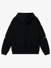 Street Washed Distressed Dark Skeletons Print Hoodie
