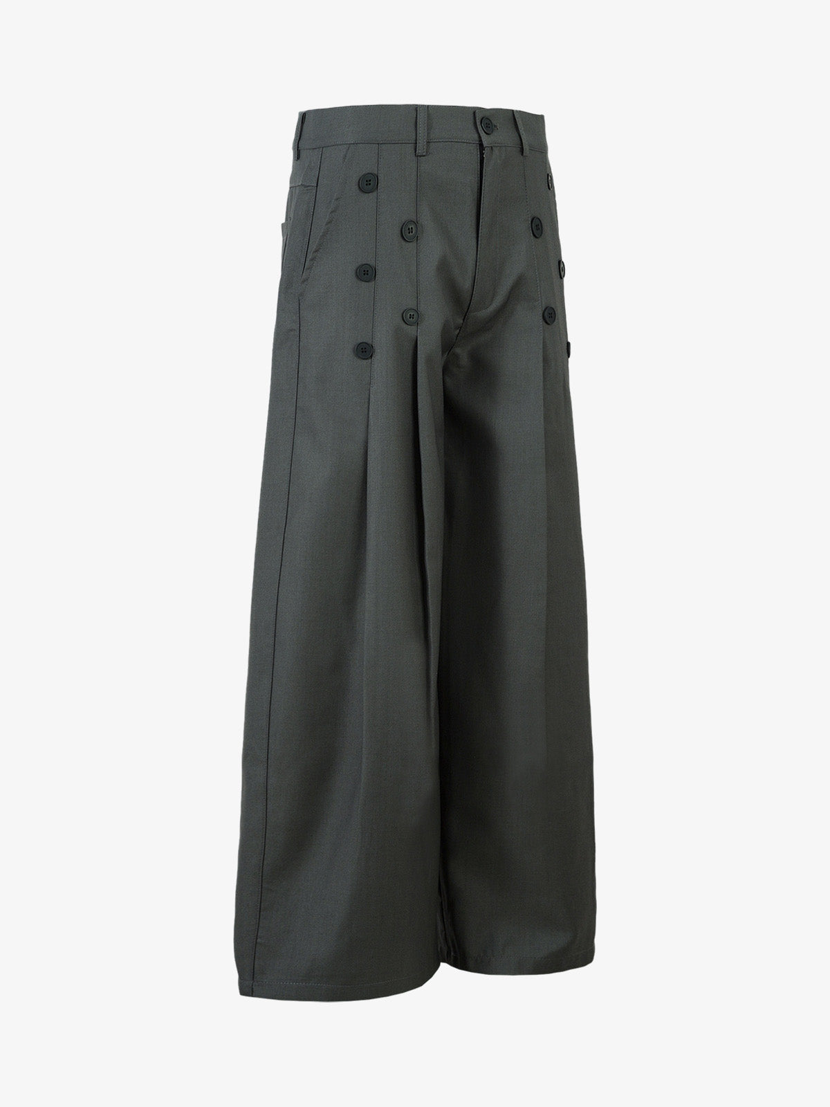 Double-Button Design Pleated Suit Casual Pants