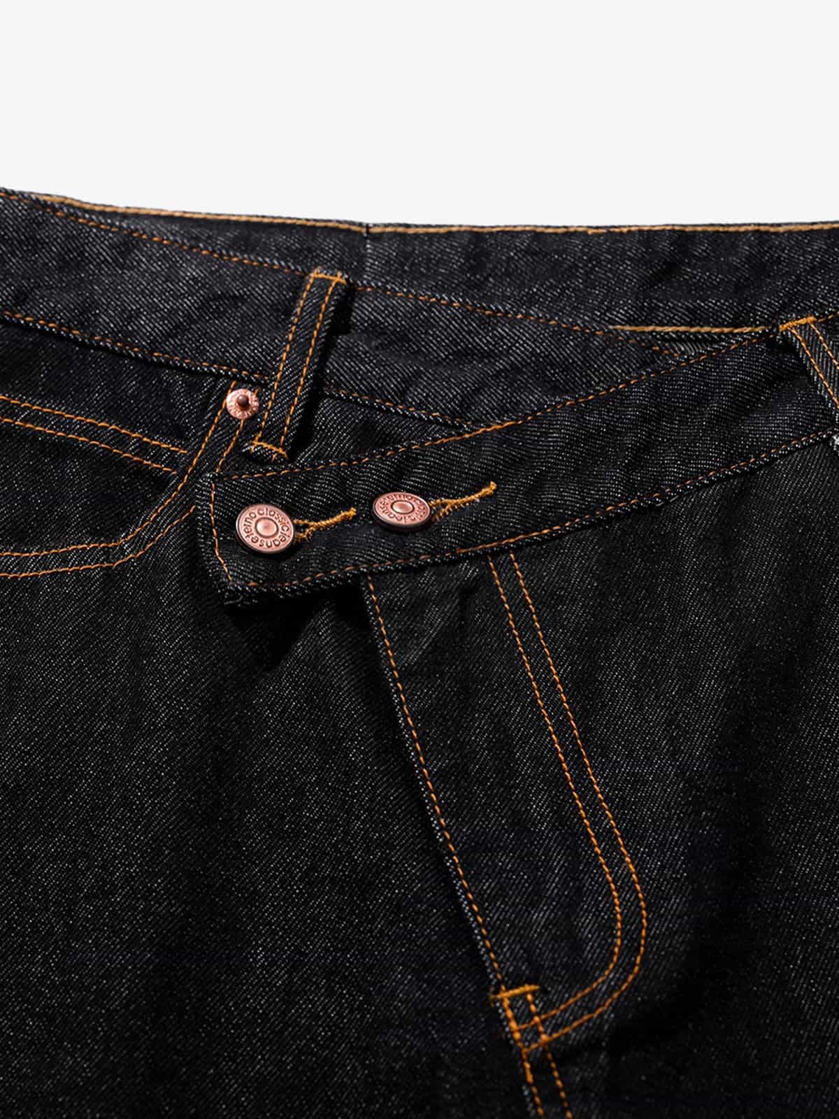 Vintage Irregular Cut Scimitar Embroidered Jeans