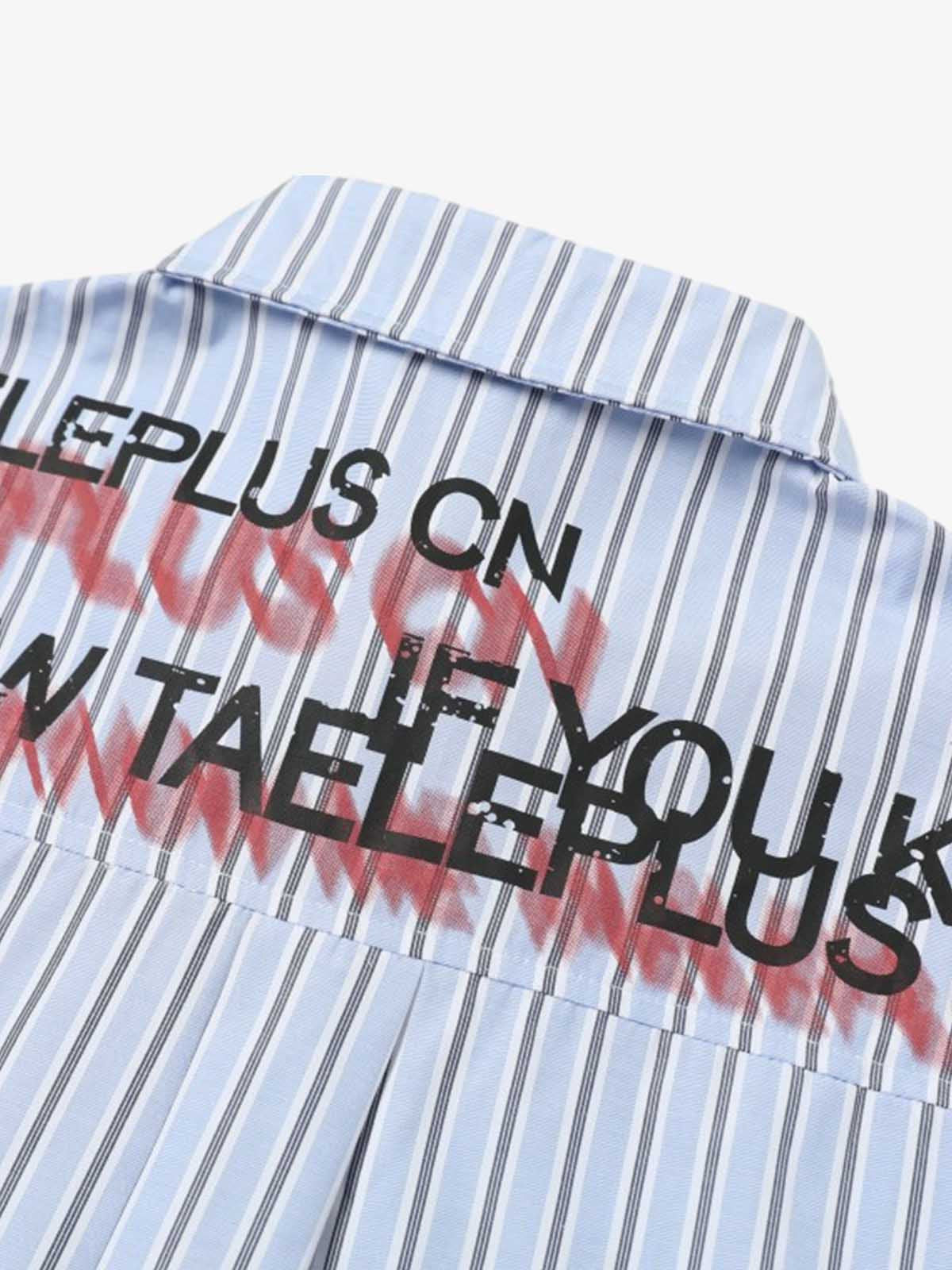 Street Lettering Vintage Striped Shirt