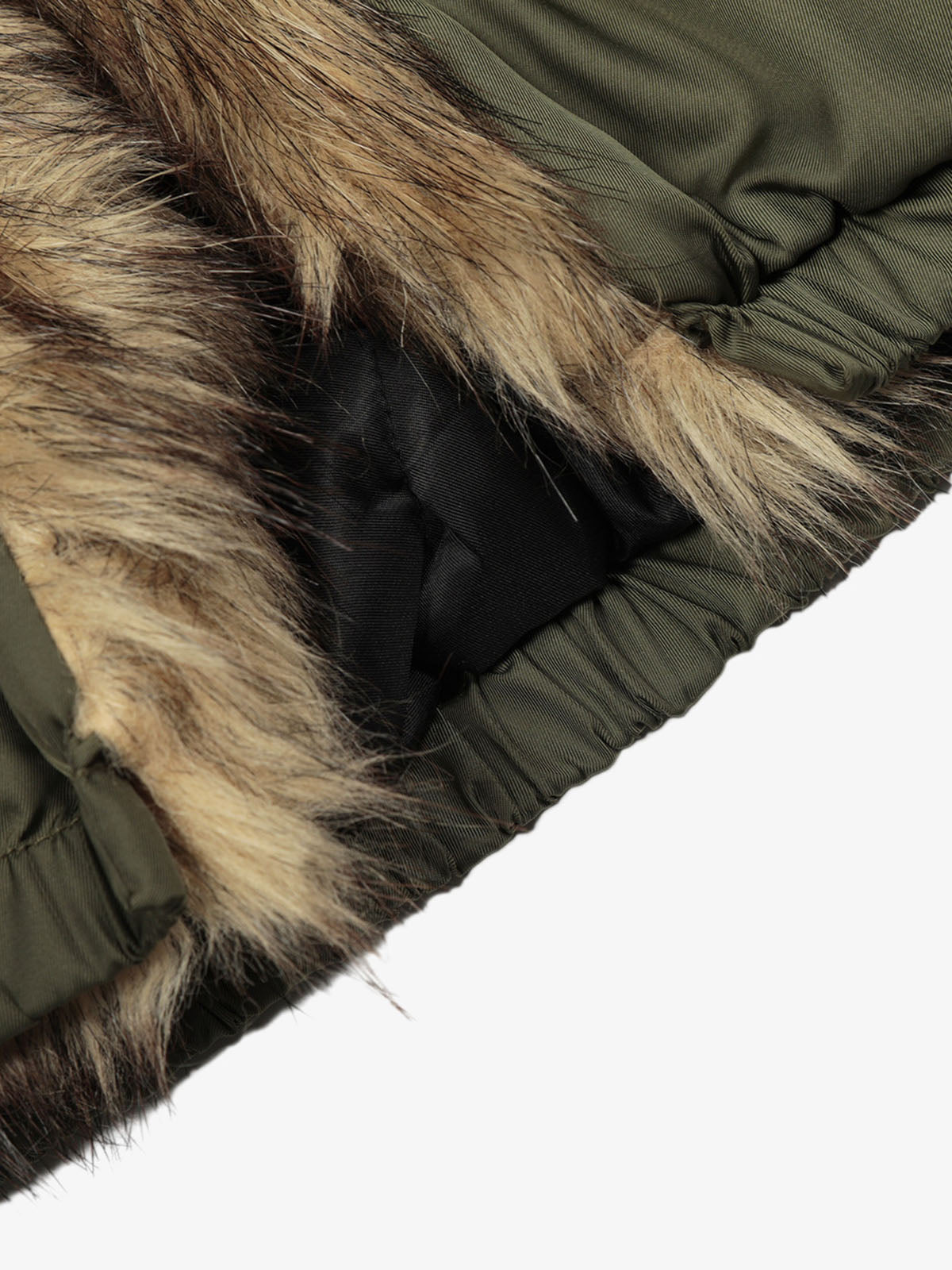 Retro Pleated Fur Hooded Padded Jacket