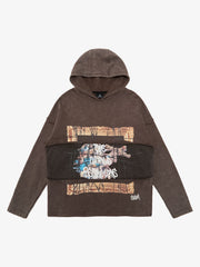 Distressed Thorn Destruction Painting Hooded Sweatshirt