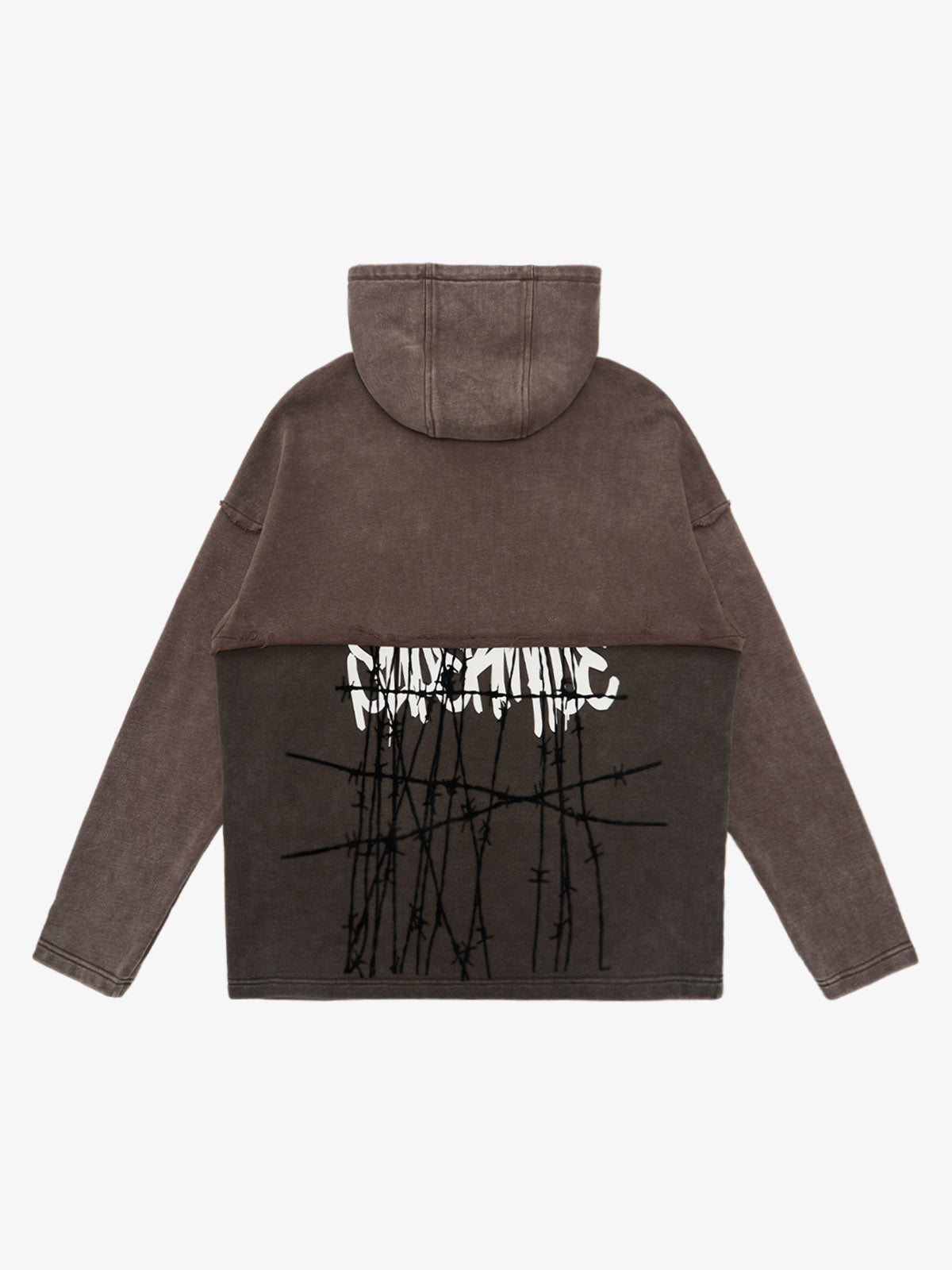 Distressed Thorn Destruction Painting Hooded Sweatshirt