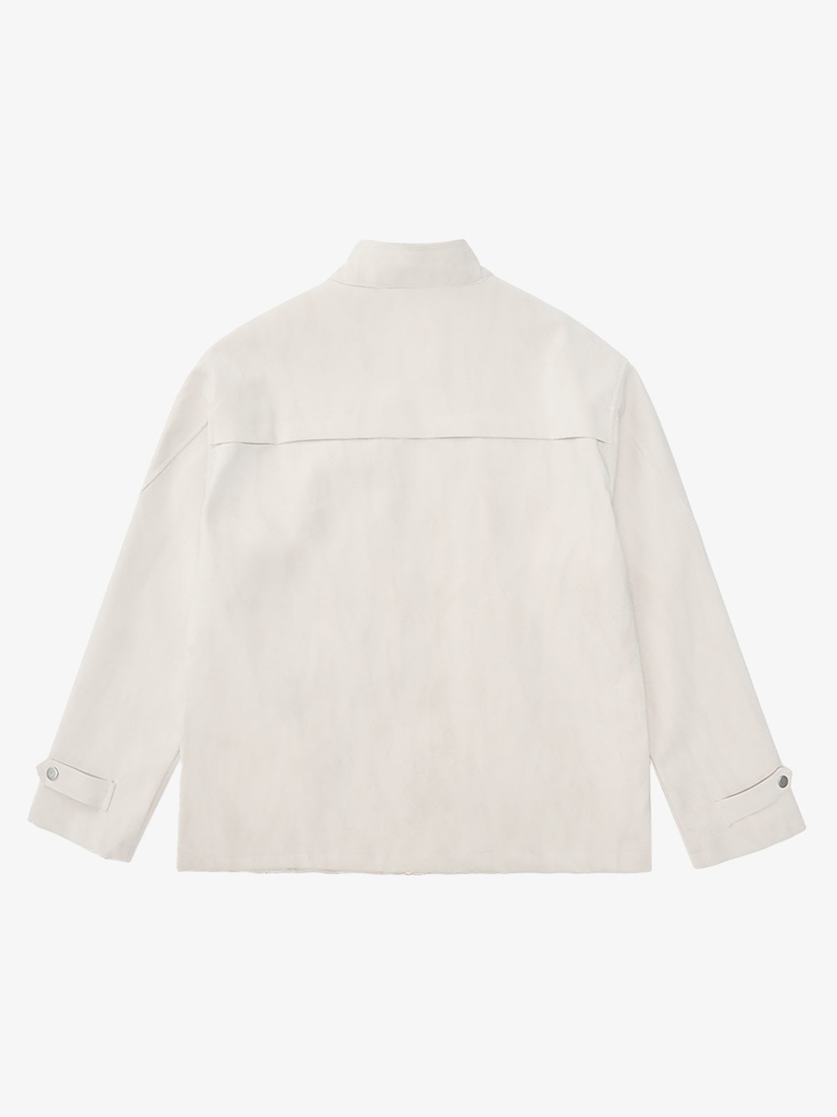 Deconstructed Split Stand Collar PU Leather Jacket