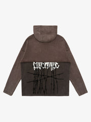 Distressed Thorn Destruction Painting Hooded Sweatshirt