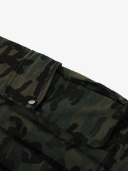 Retro Camouflage Pocket Design Workwear Casual Pants