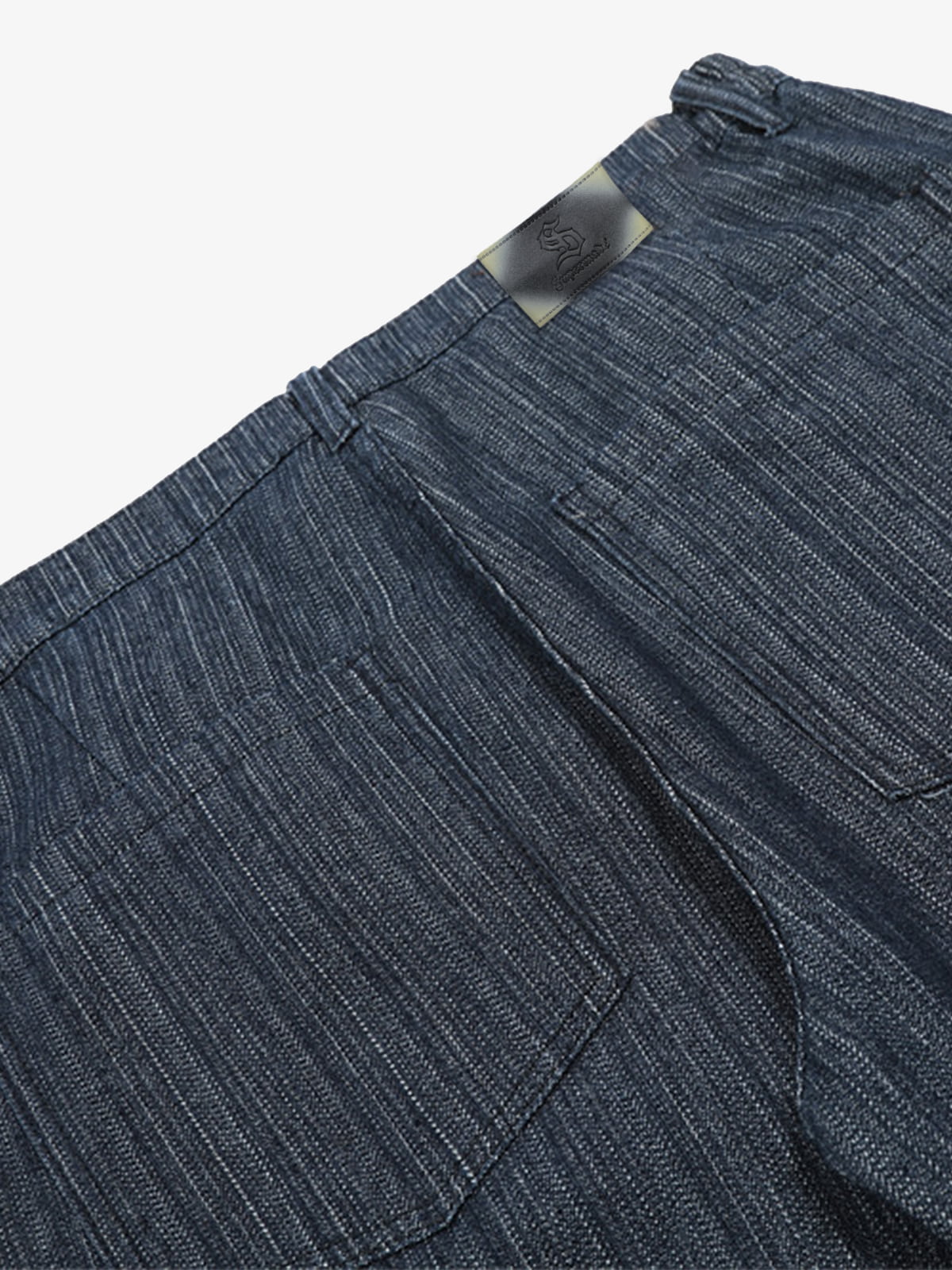 Vintage Denim Striped Texture Flare Jeans