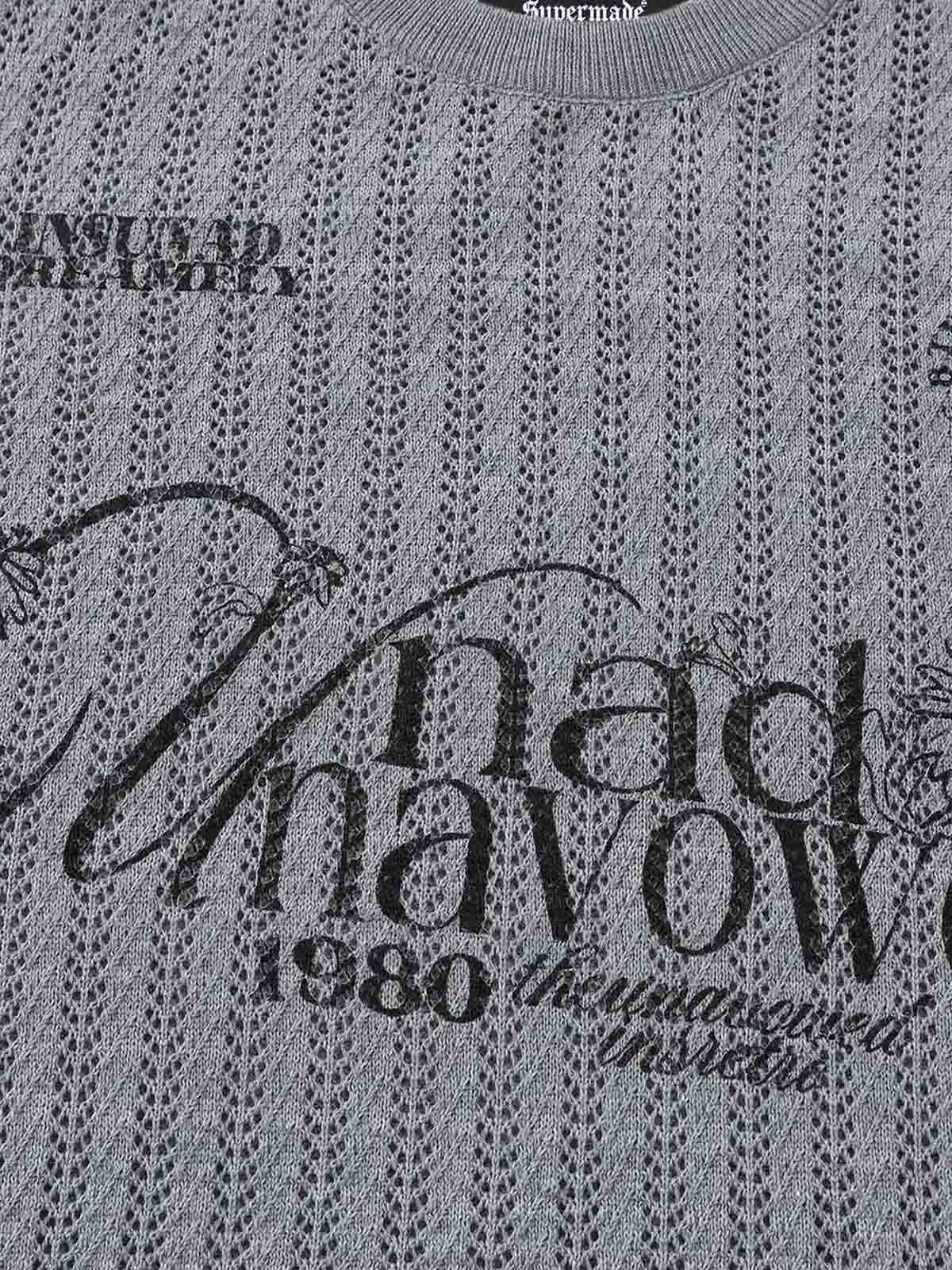 Streetwear Retro Hollow-Out Knit Sweater