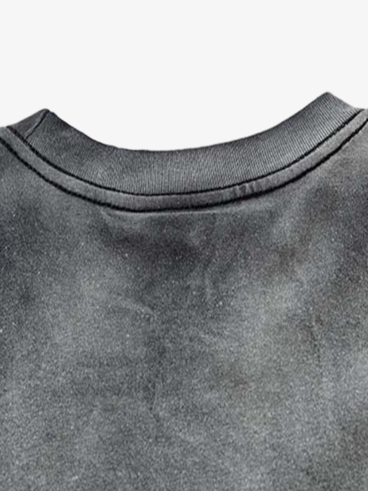 Gradient Hole Contrast Color Long Sleeve T-Shirt