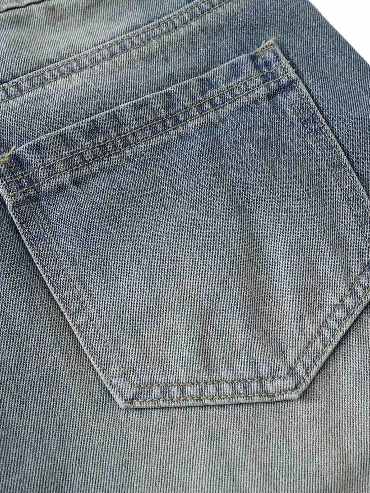 Vintage Patchwork Raw Edge Cropped Jort