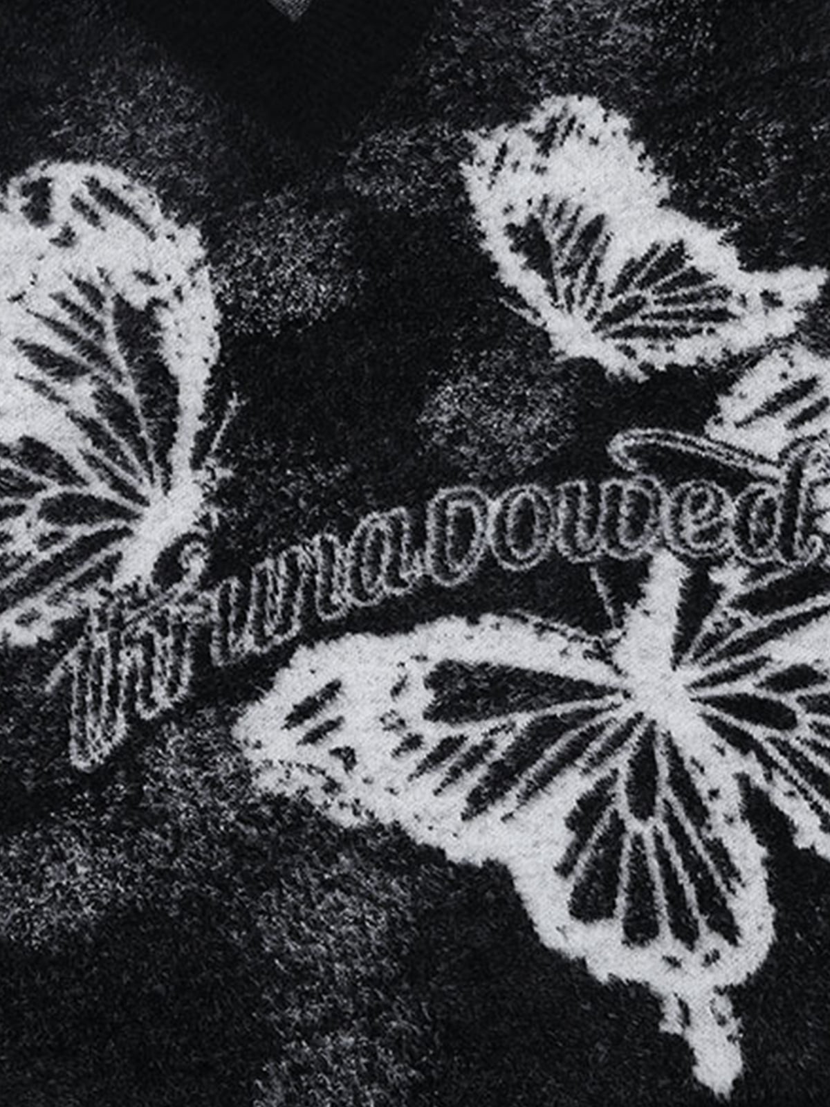Vintage Butterfly V-Neck Sweater