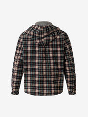 Retro Plaid Patchwork Hooded Work Shirt