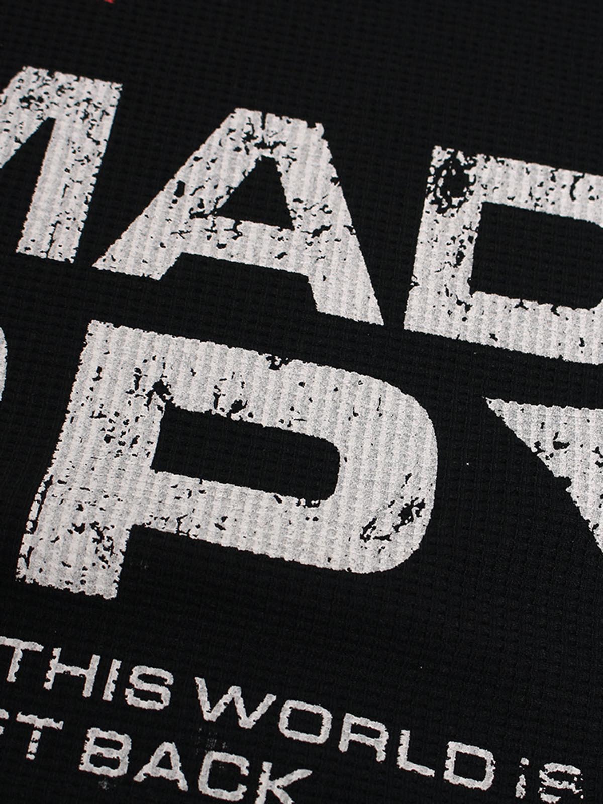 Street Cross Lettering Print Long-Sleeved T-Shirt
