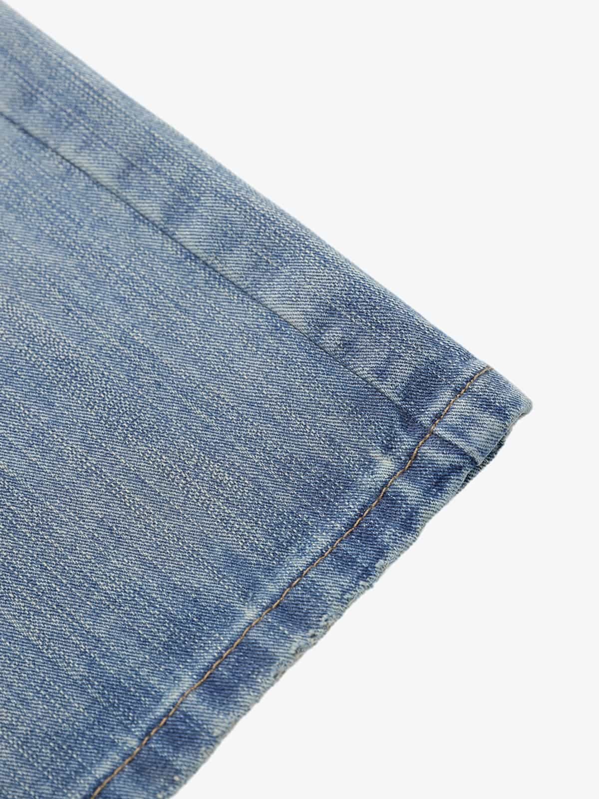 Vintage Washed Distressed Patchwork Deconstructed Baggy Jeans