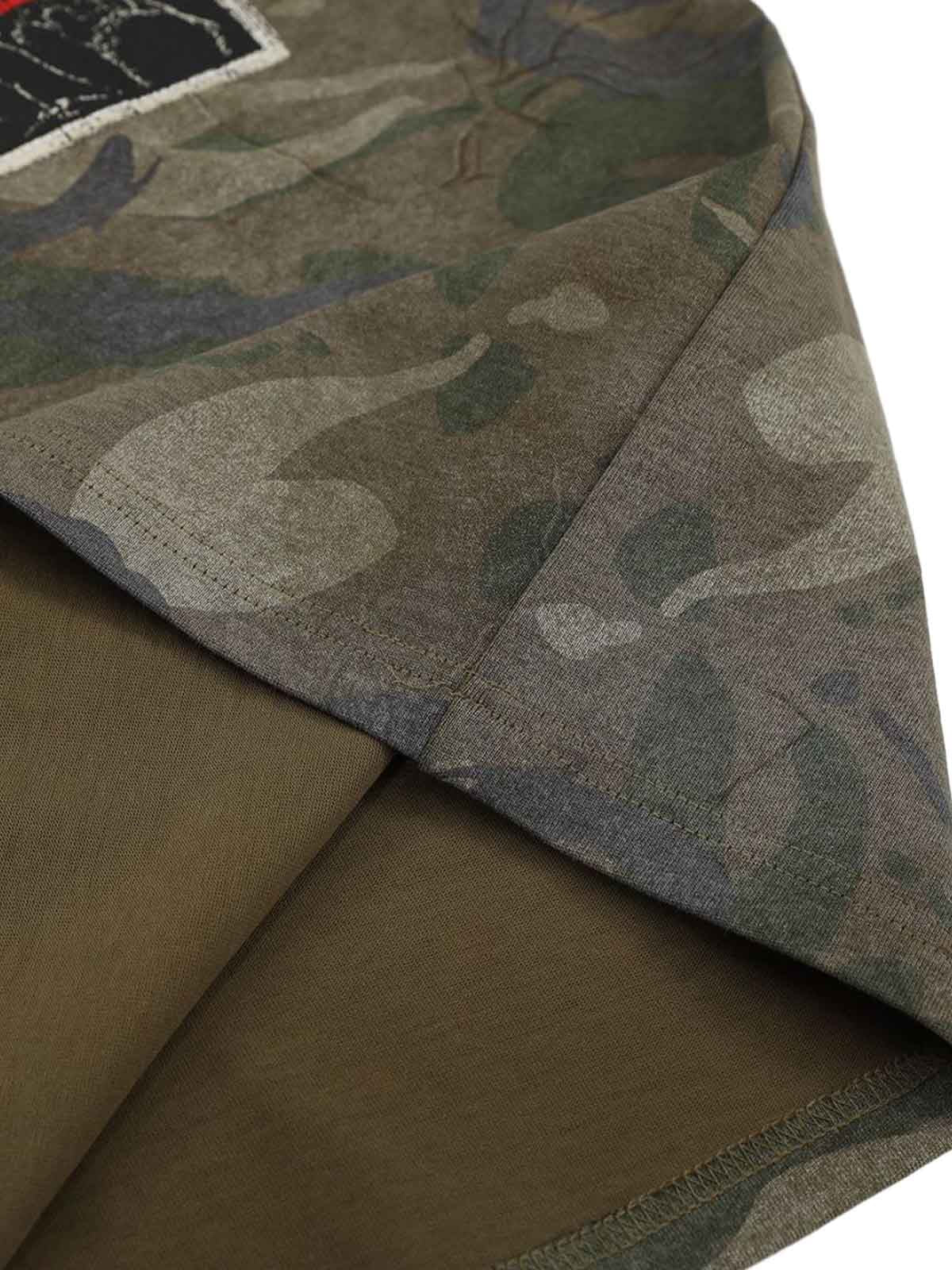 Camouflage Patchwork Graphic T-Shirt