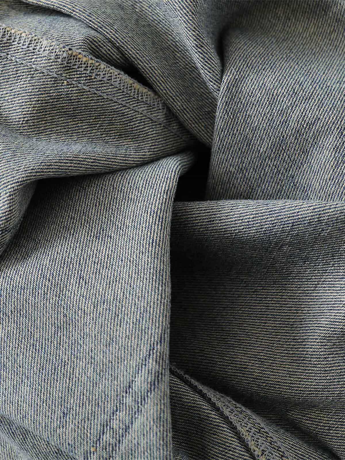 Vintage Patchwork Raw Edge Cropped Jort