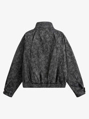 Dark Deconstructed Split Stand Collar Jacket