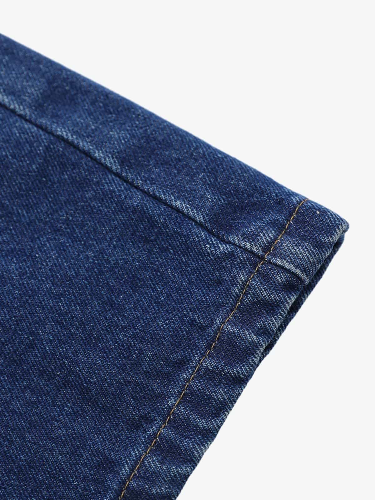 Retro Pleated Denim Baggy Jeans
