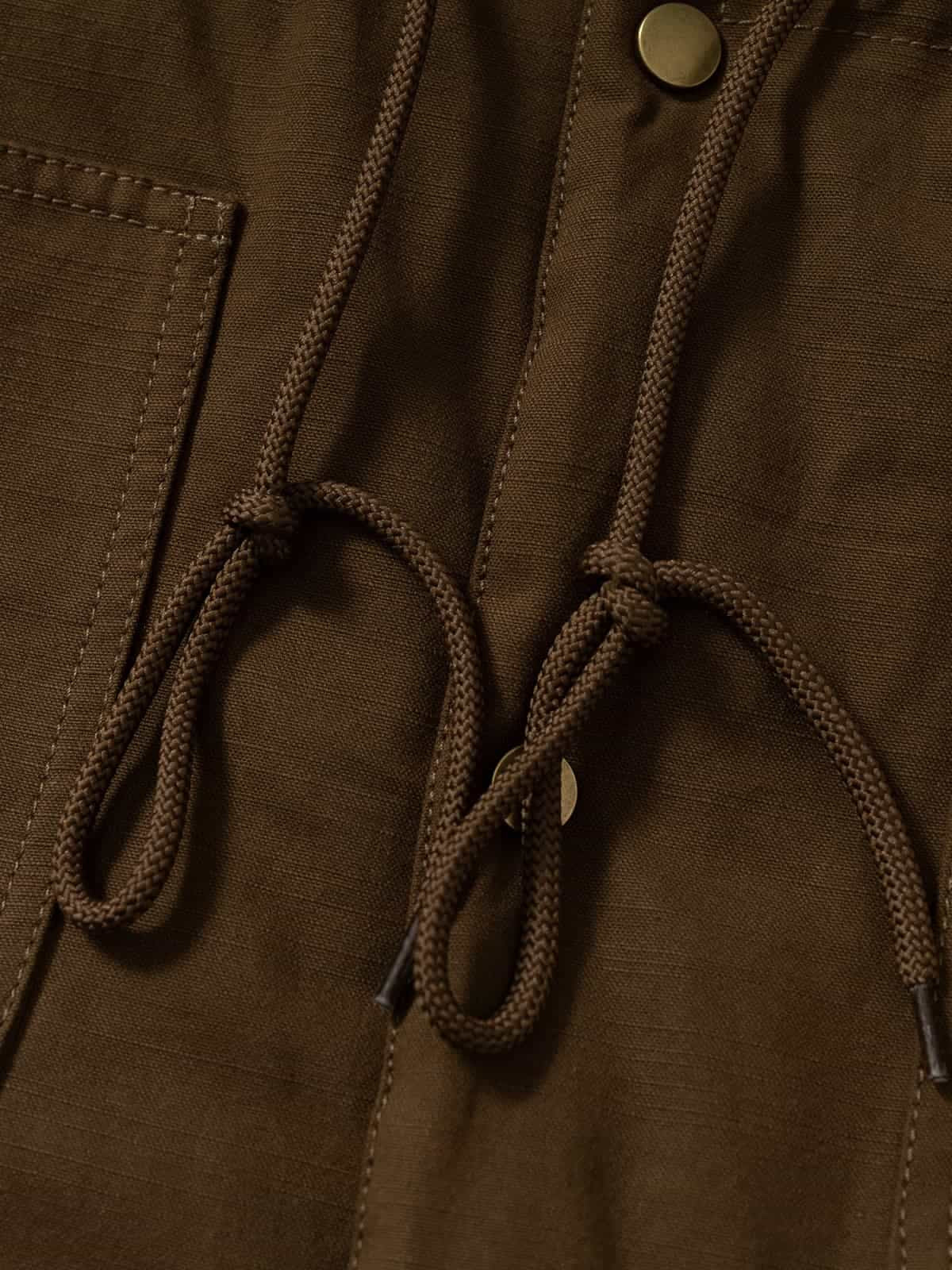 Vintage Workwear Patch Lamb Fleece Long Parka Jacket