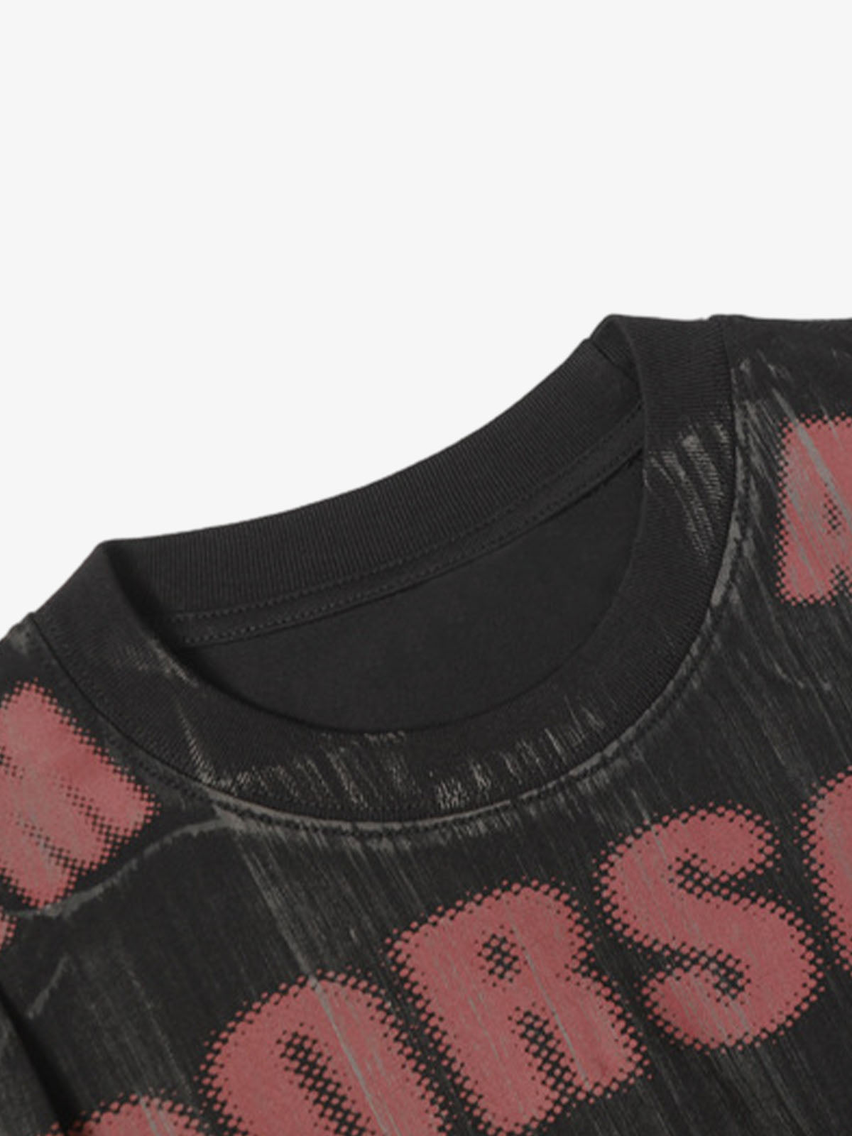 Painted Distressed Print Short-Sleeved T-Shirt