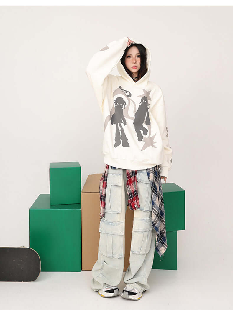 Abstract Angel Pullover Hoodie Streetwear