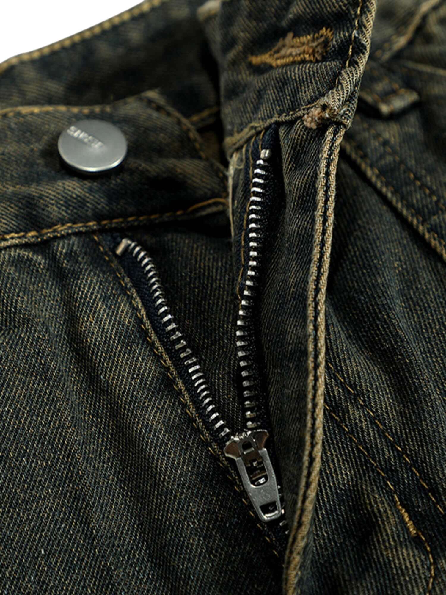 American Distressed Retro Multi pocket Workwear Washed Jeans