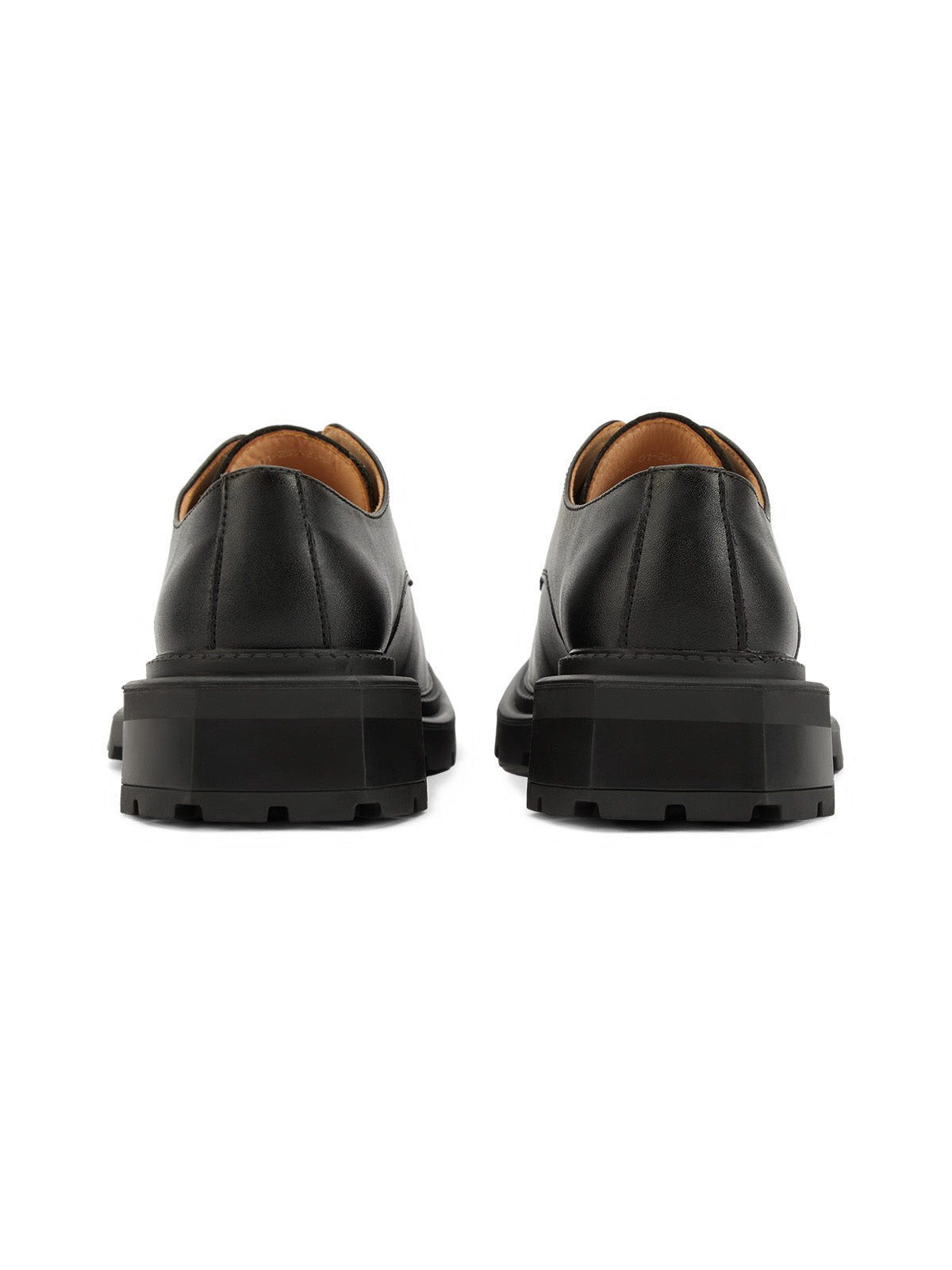 Black Square Toe Leather Shoes Streetwear