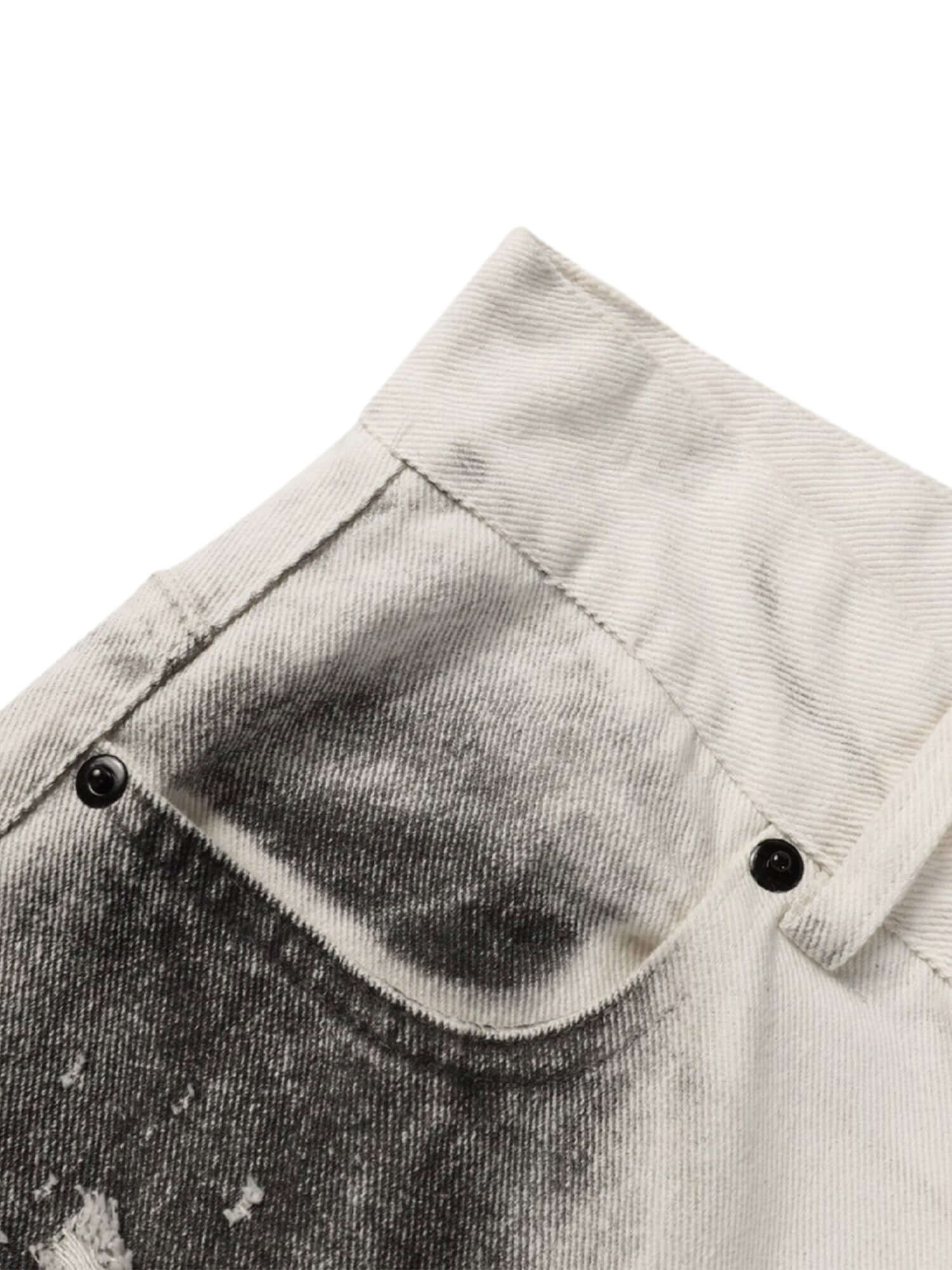 Black Stains Washed Jeans Streetwear