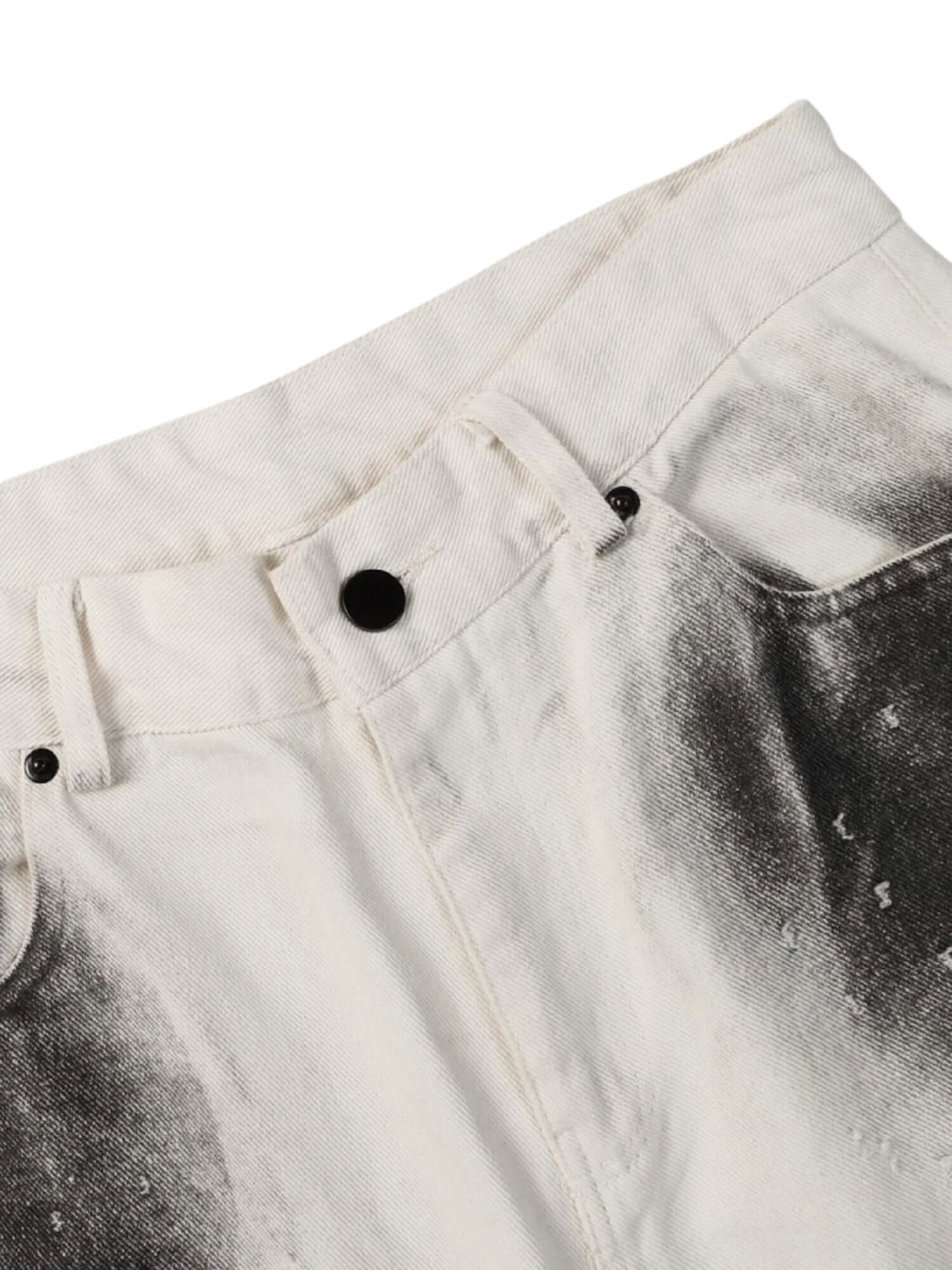 Black Stains Washed Jeans Streetwear