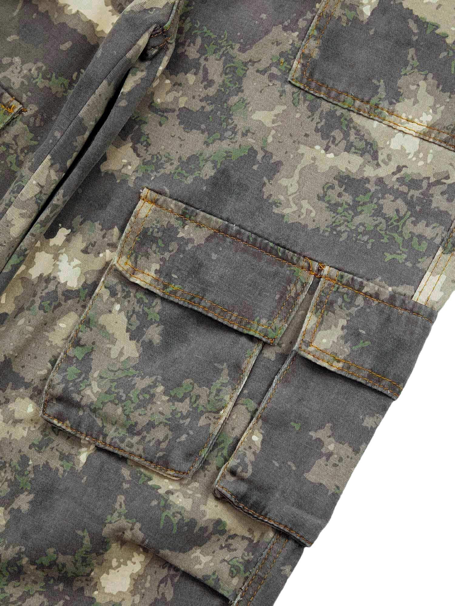 Camo Baggy Wide Leg Pockets Cargo Pants Street Utility
