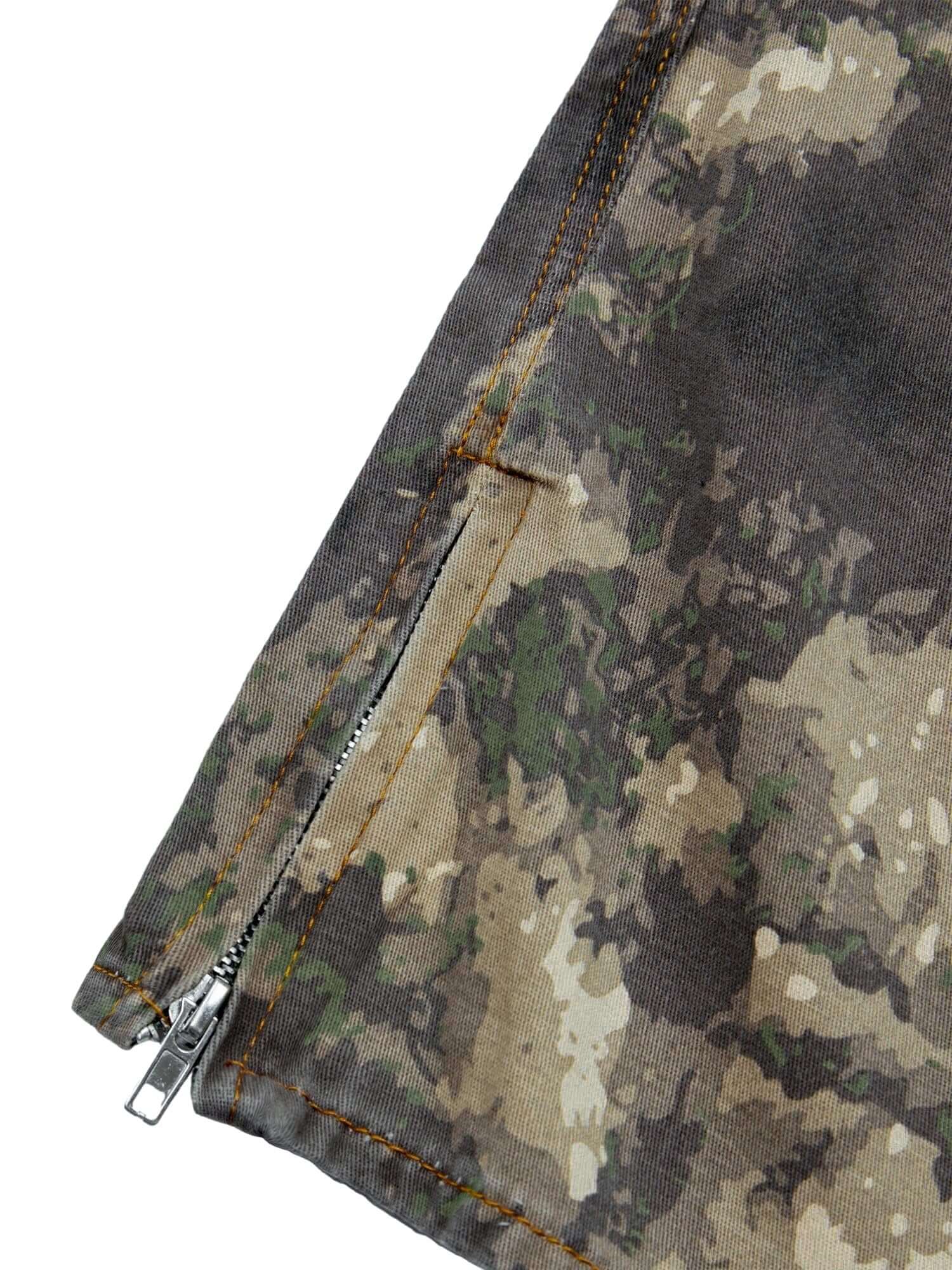Camo Baggy Wide Leg Pockets Cargo Pants Street Utility
