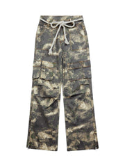 Camo Baggy Wide Leg Pockets Cargo Pants Street Utility