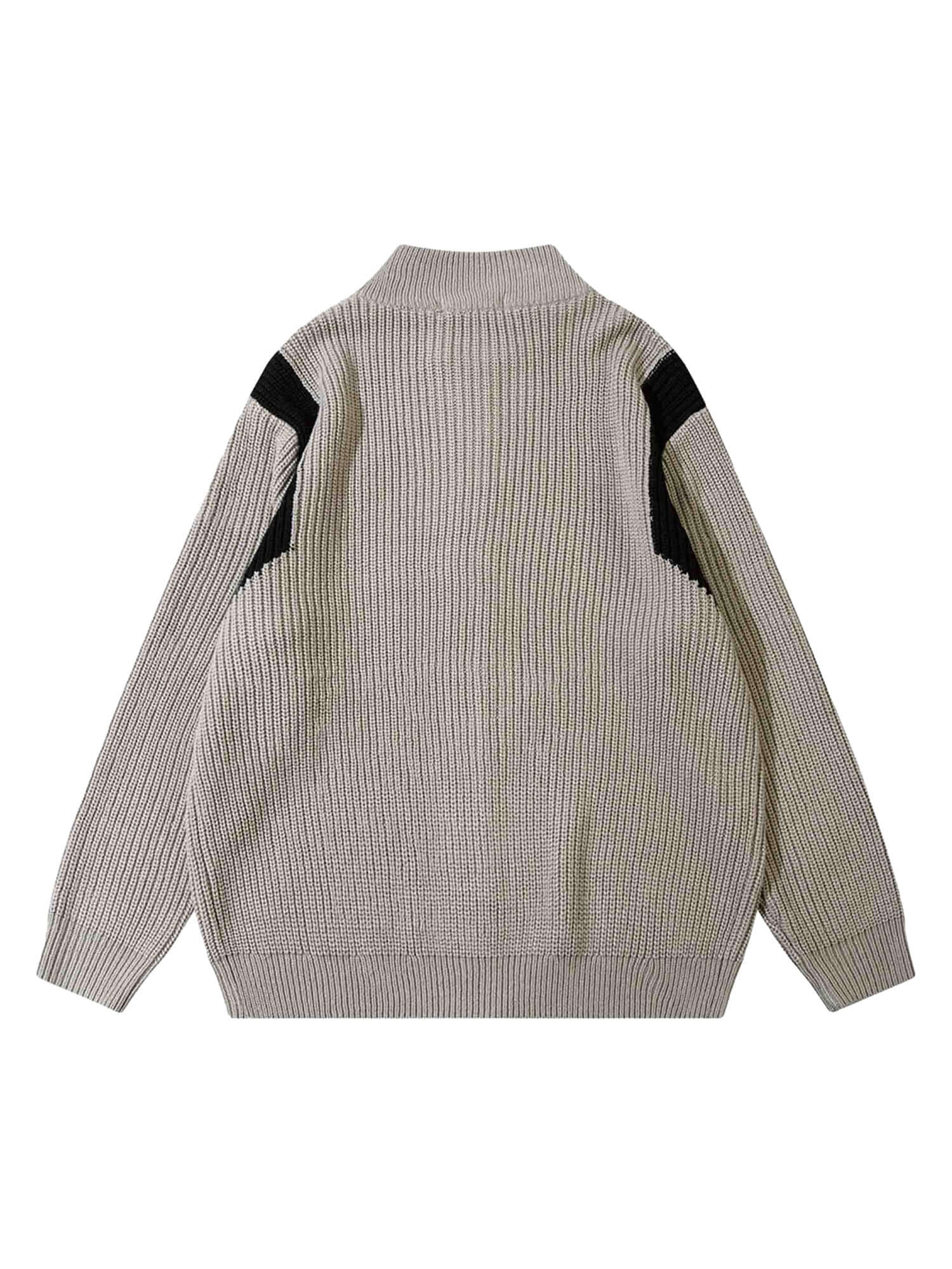 Color Block Zipper Sweater Jacket Casual Sporty Style