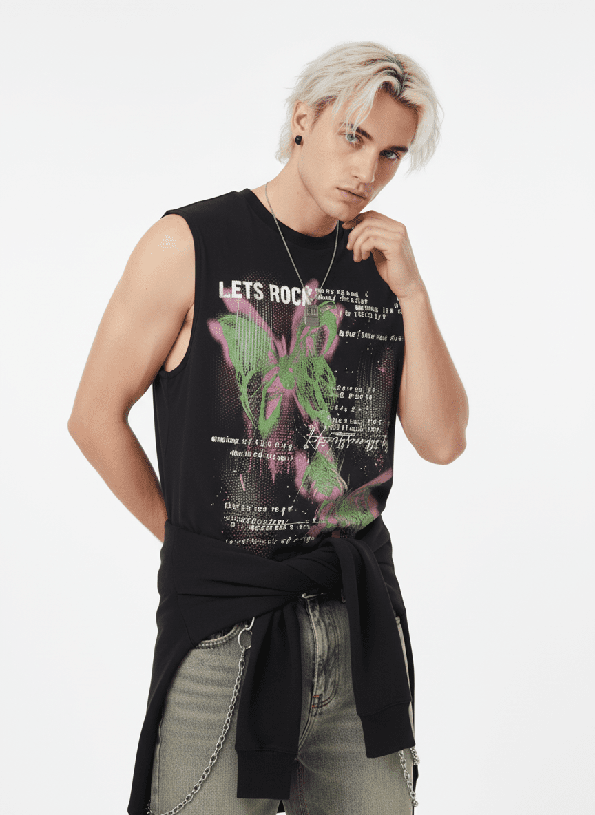 Street Butterfly Graphic Tank Top