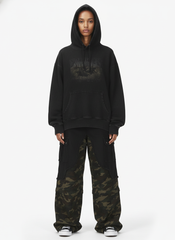 Retro Camouflage Faux Two-Piece Detachable Patchwork Pants
