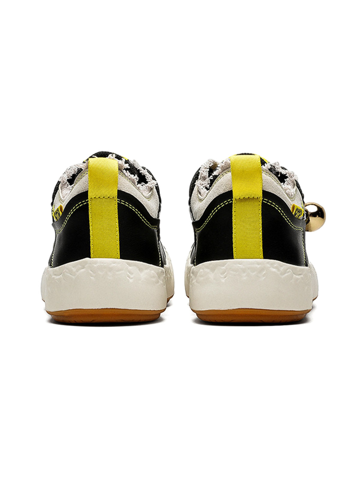 Fun Big Toe Leather Spliced Sneakers Streetwear