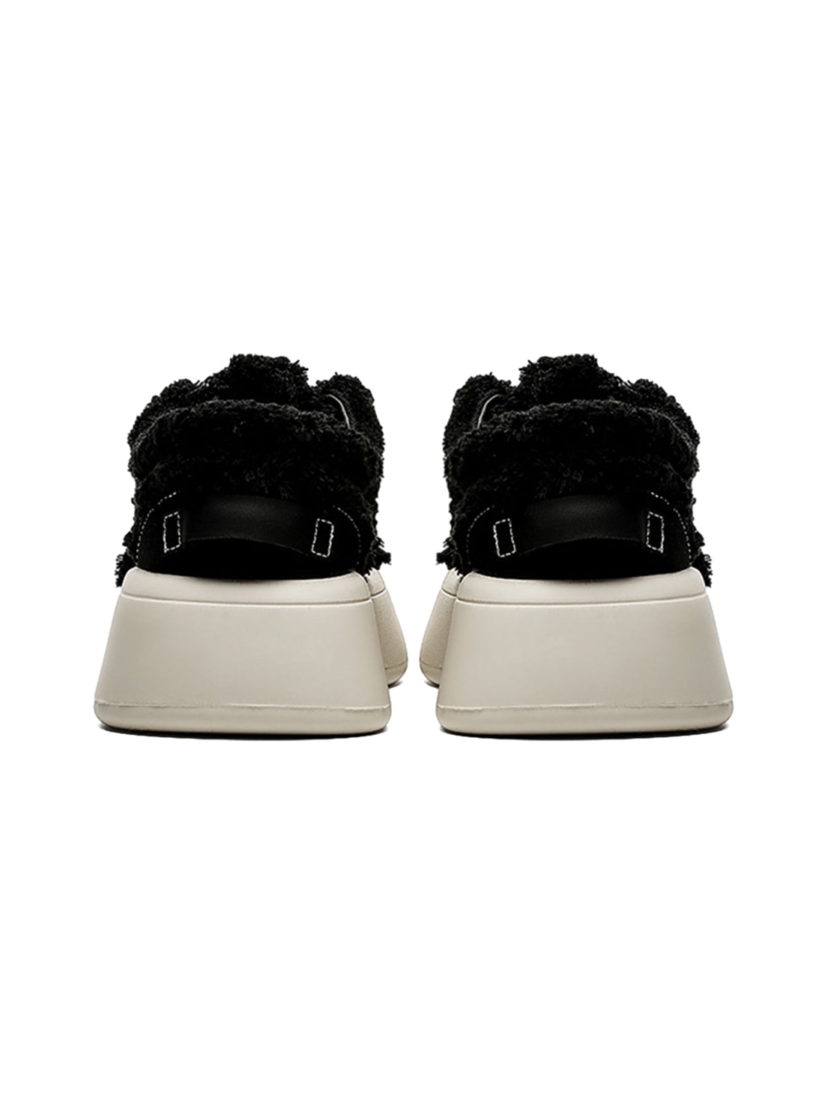 Fuzzy Trim Chunk Shoes Streetwear