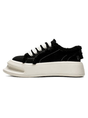 Fuzzy Trim Chunk Shoes Streetwear